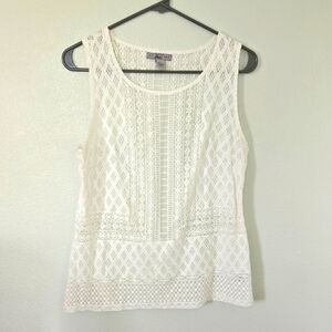 Bass By Anthropologie White Lace Tank Size Small